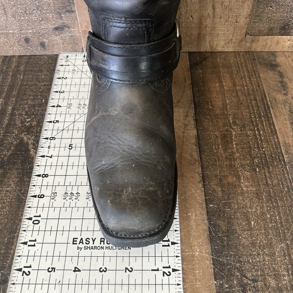 Harley Davidson 91055 Buckle Harness Square Toe Moto Motorcycle Boots Mens 9 - Picture 5 of 12
